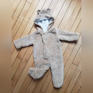 Angel Dear Tan Bear Ear Hooded Footie